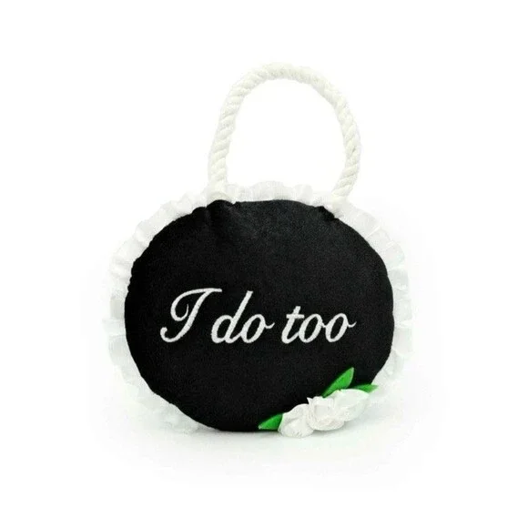 Zippy Paws Squeakie Plush Squeaker Dog Toy 'I do too' Wedding Sign