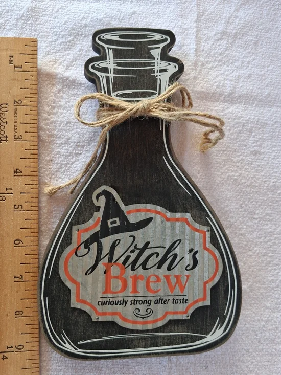 Witch's Brew Halloween Bottle-Shaped Wall Decor Black & Red