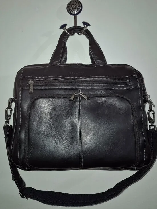 🔥Kenneth Cole REACTION 'Out of the Bag' Manhattan Colombian Leather 15.6