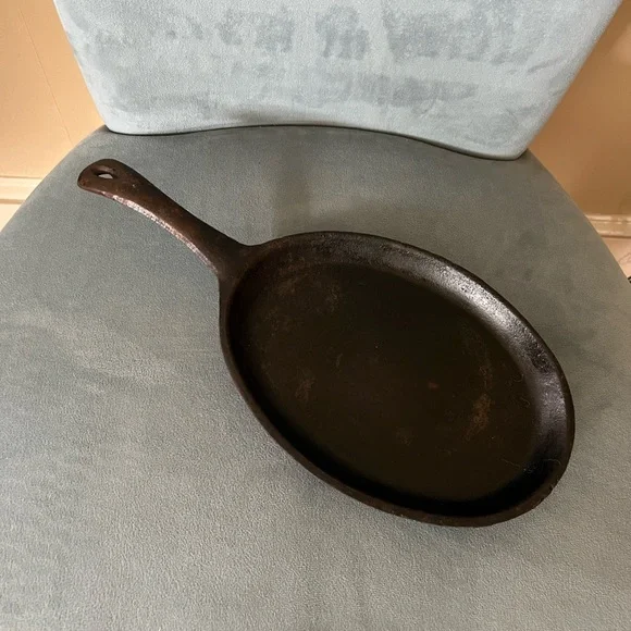 Vintage Oval Cast Iron Skillet