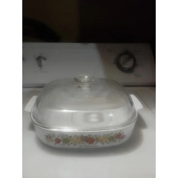 VTG 1970's Corning W Spice Of Life Le Romarin Casserole Dish With Pyrex Lid A10B