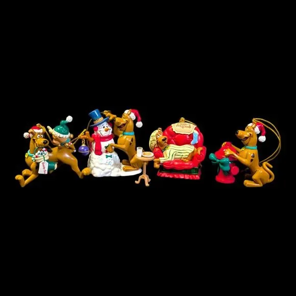 Vintage Christmas Scooby Doo Ornament SET/LOT of 4 Hanna-Barbera