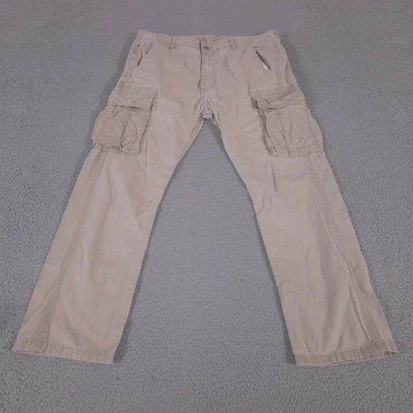 Levi's Pants Mens 34x30 Tan Straight Leg Cotton Cargo Utility Multi-Pocket Khaki
