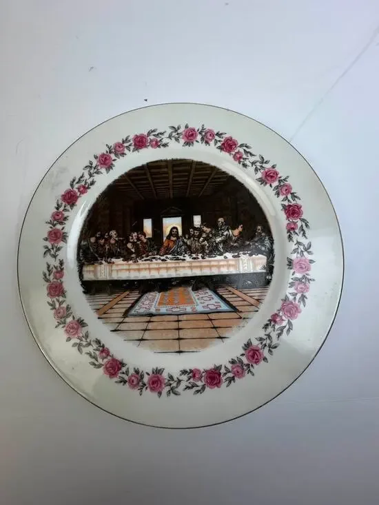 Vintage The Last Supper Decorative Plate Japan Christian Wall Decor