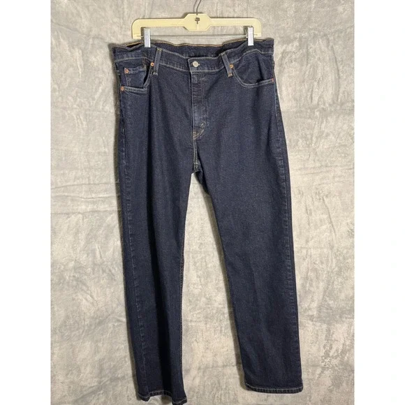 Levis 514 Straight Fit Jeans Mens 38x30 Dark Wash Indigo Blue Denim