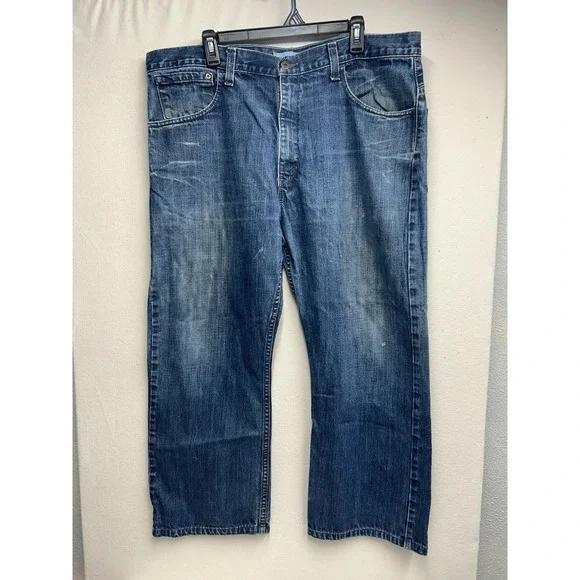 Y2K Levi's SilverTab True Boot Men's Blue Faded Distressed Denim Jeans 38x30