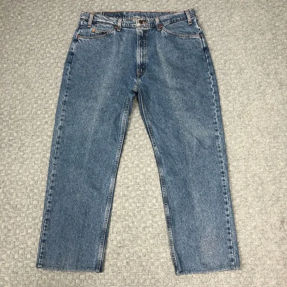 VTG Levis 505 Jeans Mens 38x30 Blue Denim Straight Leg Orange Tab Made USA 90s