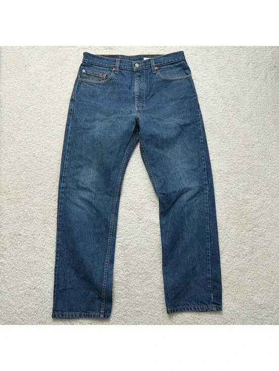 Vintage Levis 505 Jeans Mens W33 L30 Regular Fit Medium Wash 100% Cotton 1998