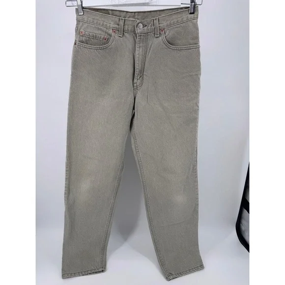 Vintage Levis 550‎ Jeans 34x34 Relaxed Fit Y2K 90s Mens Light Green actual 32x33