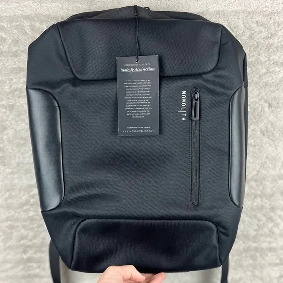 NWT MONOLITH Globetrotters Backpack Black Laptop Case Gift Present