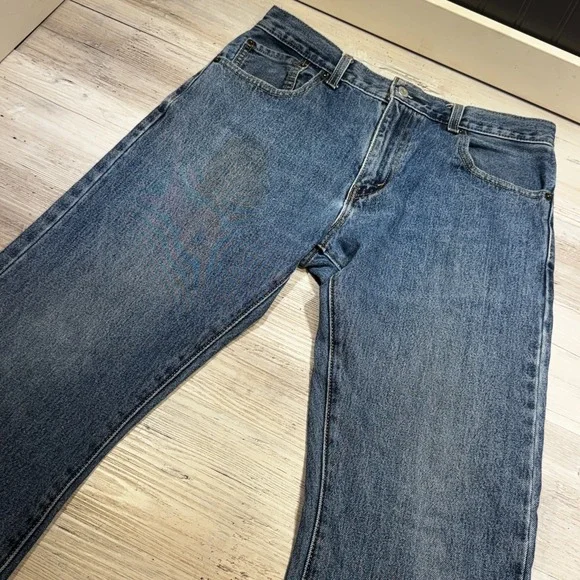Levi's 517 Jeans Mens 33x32 (Fits 32x31.5) Blue Bootcut Denim Distressed‎ Grunge