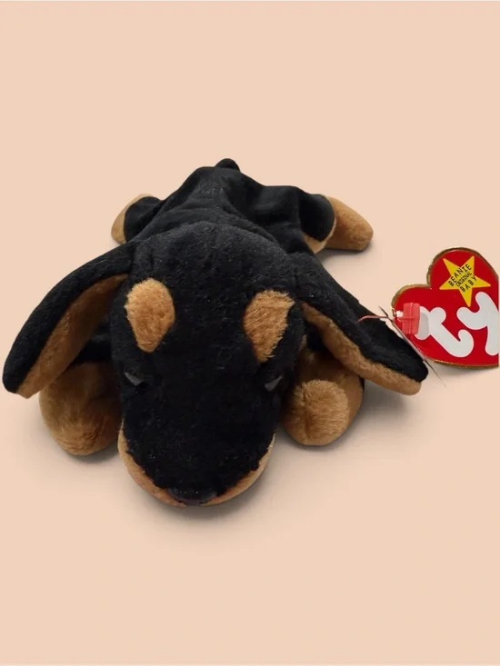 Ty Beanie Baby Doby the Doberman Plush Dog Toy - Soft Collectible