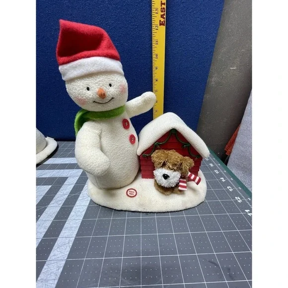 2011 Hallmark Snowman Deck The Halls Duo Jingle Pals Plush Singing with Dog Work