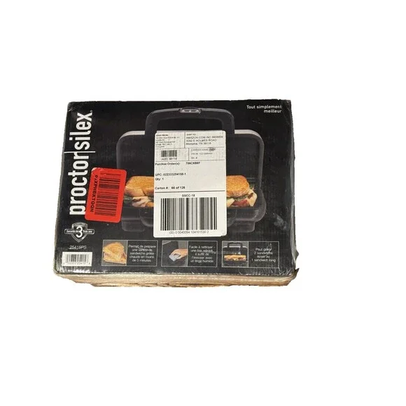 Proctor Silex Panini Press Sandwich Maker Grill Nonstick Plates New Sealed