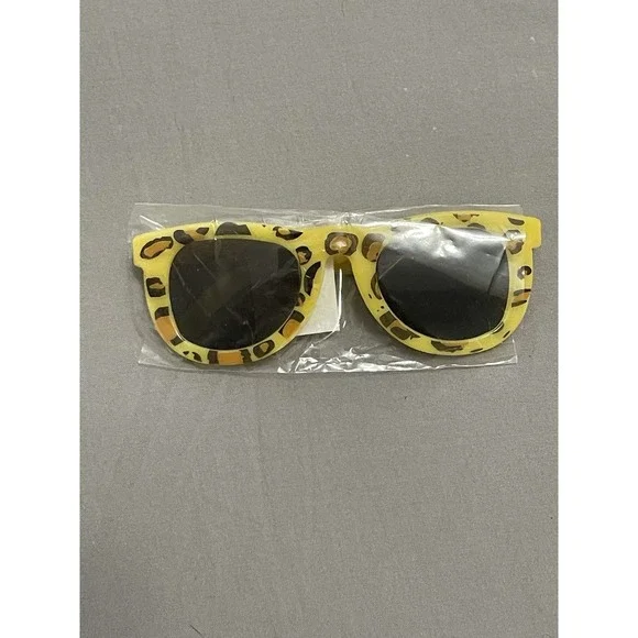 Rinco‎ Kids Safari Print Sunglasses Yellow Leopard Animal Pattern SG-SAFPL NWT