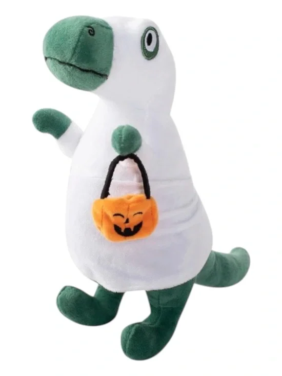 🆕 Fringe Studio Spooky Creatures Ghosted T Rex Plush Dog Toy