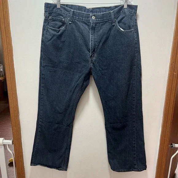 Levis 527 Modern Slim Fit Bootcut Jeans Mens 42x30 Dark‎ Wash Blue Denim