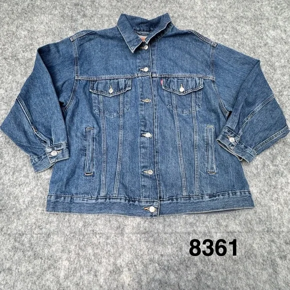 Levis Baggy Trucker Jacket Men's Size X Large Blue Denim New With Tags