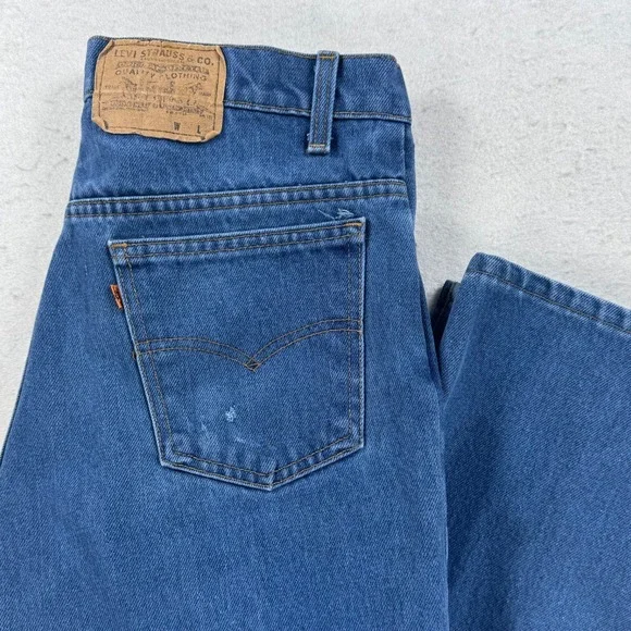 Vintage Levis 509 Orange Tab Jeans Mens 33x32 Medium Wash Straight‎ Leg 1970's