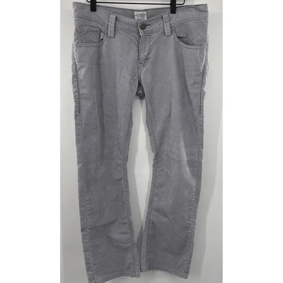 Levis 504 Slouch Straight Corduroy Pants Grey Womens Sz 35x31 Mid Rise Trousers‎