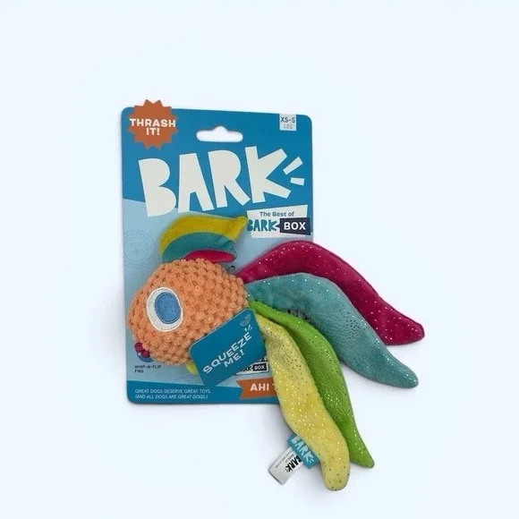 Bark‎ Box Best of XS-S AHI TINA Squeaky Thrash Crinkle Dog Toy New!!