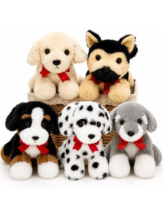 5 Pack Plush Puppy Stuffed Animals - 12