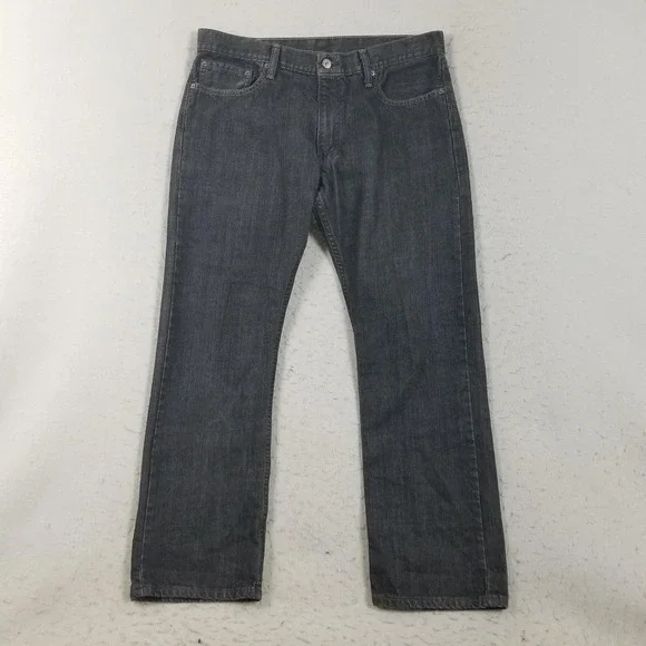 Levis 514 Jeans Mens 36x30 Gray‎ Regular Straight Leg Dark Wash Denim Zip Fly