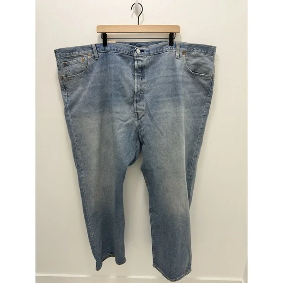 Levi's 501 Original Fit Jeans Levis 58x32 Light Wash Button Fly Straight Leg NWT
