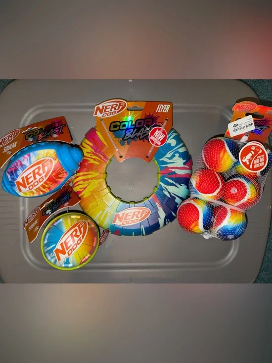 Nerf Color Blast Dog Toy Bundle!