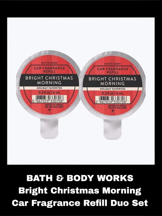 BATH & BODY WORKS Bright Christmas Morning Car Fragrance Refill Duo Set