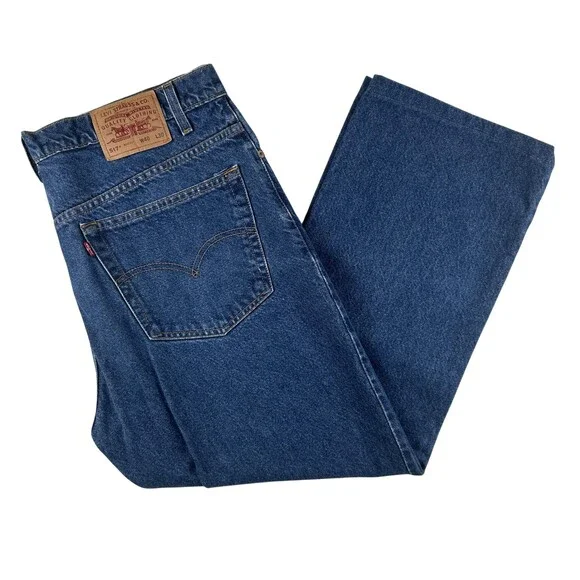 Vintage Levis 517 Jeans Mens 40x27 Medium Wash Denim Bootcut Zip 90s Hemmed