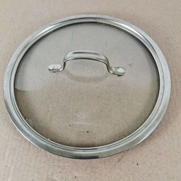 Calphalon Tempered Glass Lid 10 Stainless Steel Rim Handle Replacement Lid Only