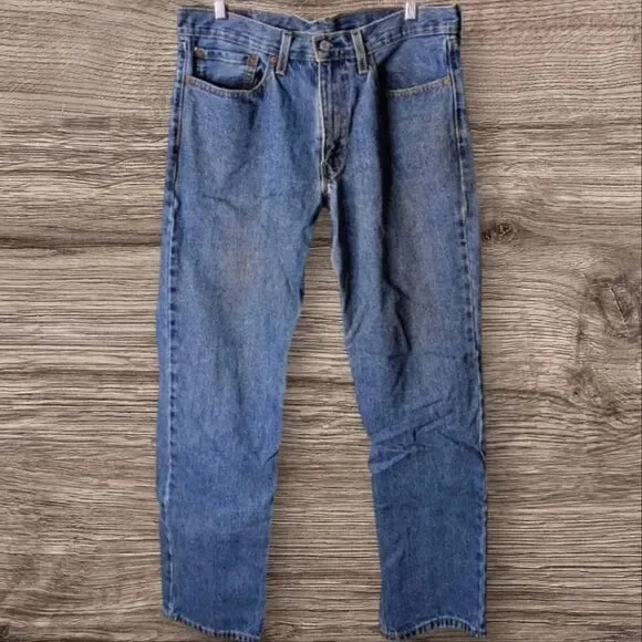 LEVI STRAUSS 550 Relaxed Fit Medium Wash 100% Cotton Blue Jeans Size 34 X 34