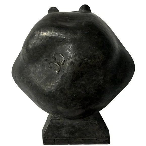 Vintage CC Stamped Pewter Acorn Trinket Box Hinged Hammered Metal Keepsake Case