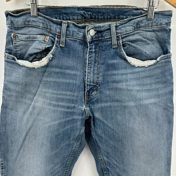 Levi's Slim Tapered Fit Mens 34x30 Jeans Blue Denim Stretch 5 Pockets Mid Rise