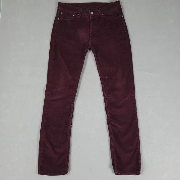 Levi's 511 Pants Men's 34x32* Burgundy Slim Fit Corduroy 511