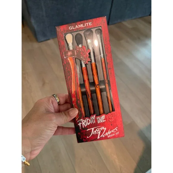 Glamlite Friday the 13th Jason Voorhees 4 Piece Makeup Brush Set New Limited Ed