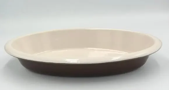 Le Creuset #24 Brown Enameled Cast Iron Oval Au Gratin Casserole Baking Dish