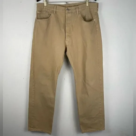 Tan Levi’s Button Fly Denim Jeans Size 38 ep EUC