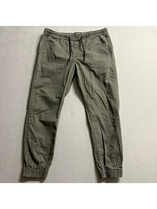 Denizen from Levis Mens Jogger Pants Green Cotton Stretch Elastic Waist Size