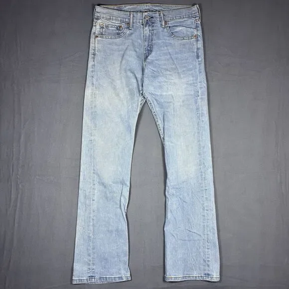 Levis Jeans Mens 31x32 Blue 527 Slim Bootcut Western Cowboy Faded Denim Pants