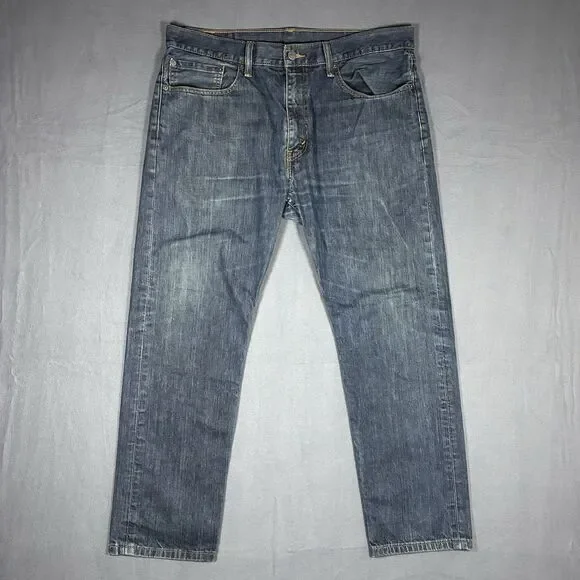 Levis Mens Jeans 502 36 x 30 Taper Fit Light Blue Stretch Cotton Medium Wash