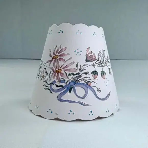 Joan McCoy 2-Piece Set Paper Floral Chandelier Lamp Shades