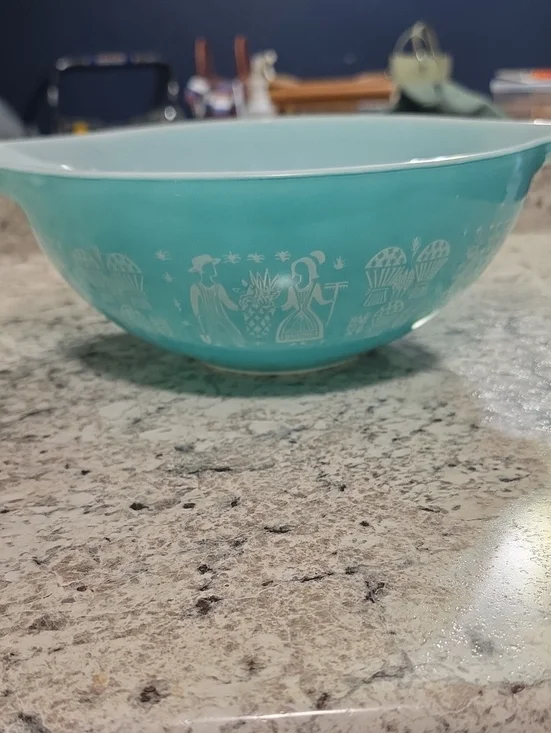 Pyrex Turquoise Amish Butterprint Mixing Bowl 444