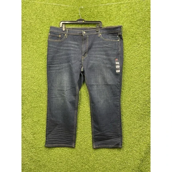 Levis 541 Mens 46x28 Athletic Taper Dark Wash Denim Blue Stretch Extra Room NWT