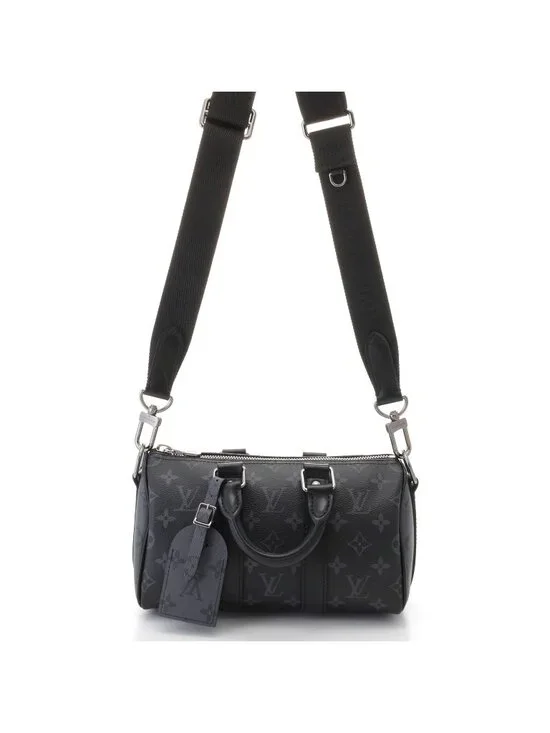Louis Vuitton Keepall Bandouliere 25 Monogram Eclipse Reverse Boston Bag Black