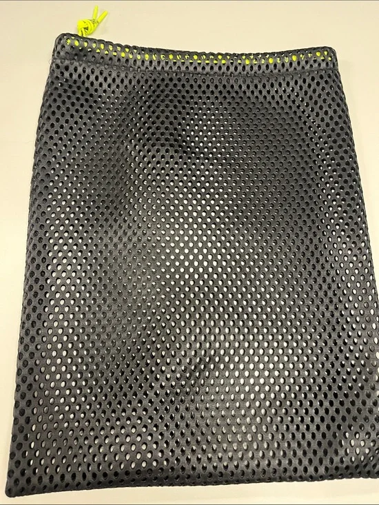 Vans Black Mesh Pouch with Neon Yellow Drawstring