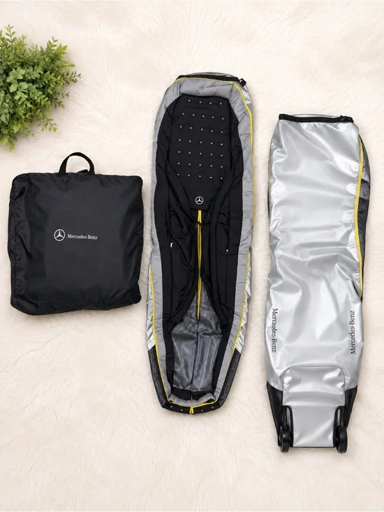 Mercedes-Benz Black & Gray Travel Luggage Cover with Carry Bag