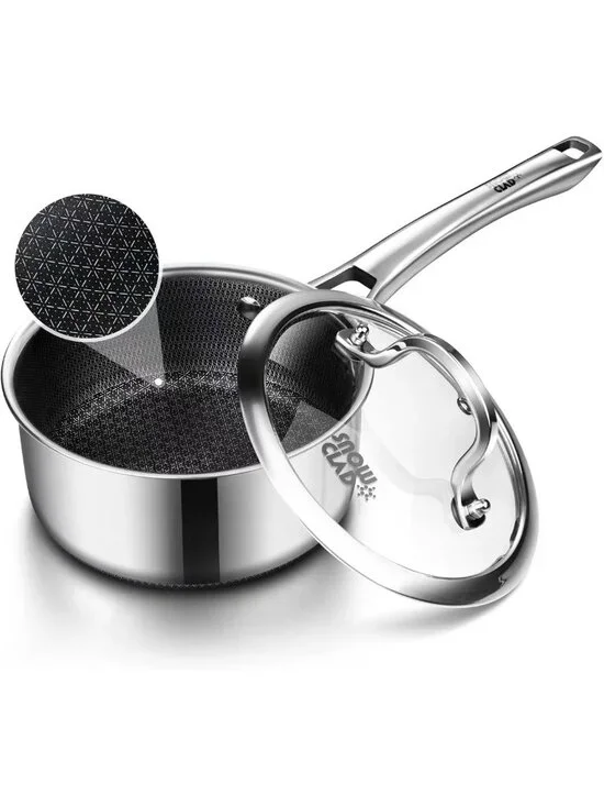 1.5 Quart Nonstick Saucepan with Lid - Hybrid Cooking Essential for Easy Meals