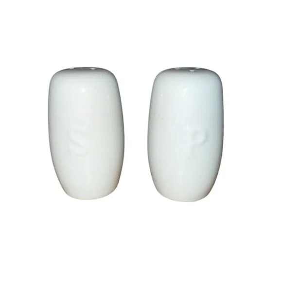 Better Homes & Gardens Salt & Pepper Shaker Set White Embossed S P 3.5in
